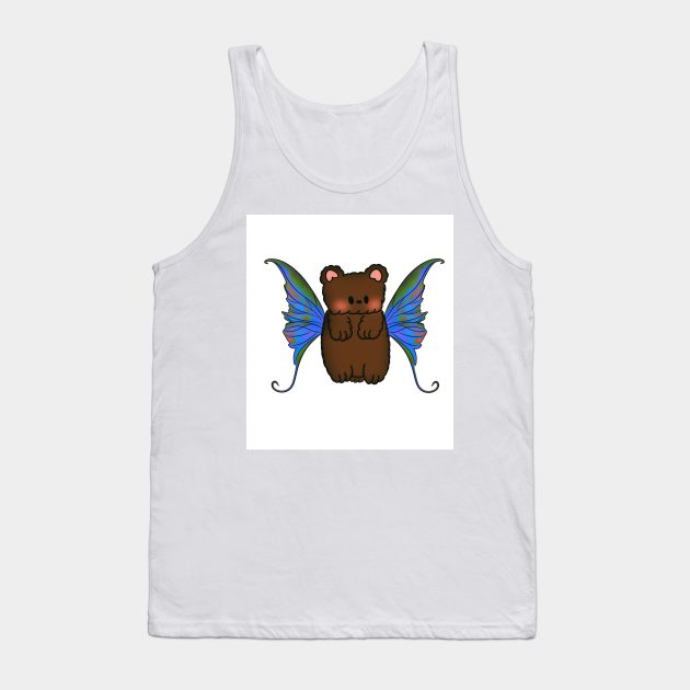 Fairy Bear With Blue/Green/Orange Wings Tank Top by Ethereal Vagabond Designs